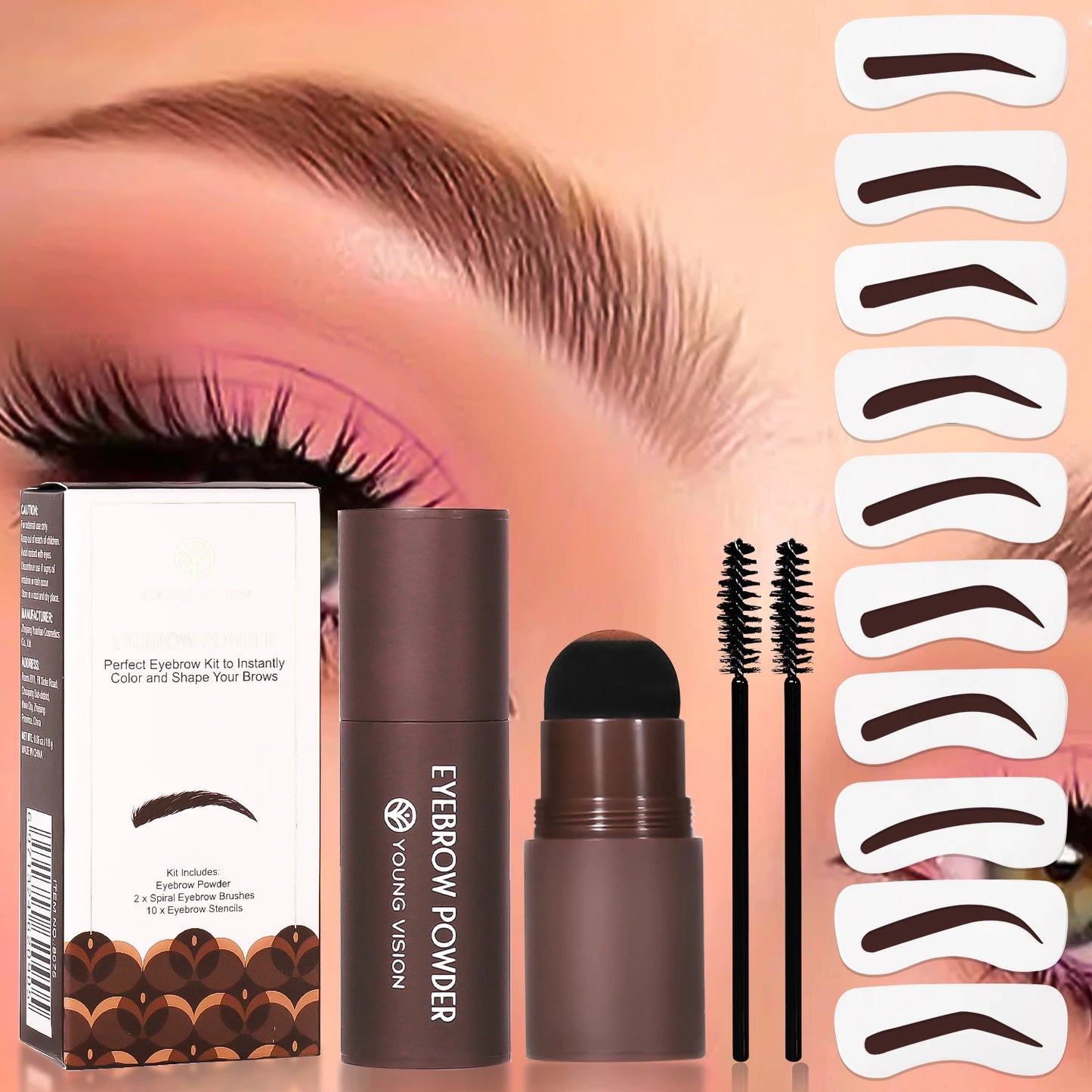 Eyebrow Stamp Waterproof Long Lasting Natural Brow Stamp Shaping Kit Shape Brow Stamp Contouring Stick Hairline