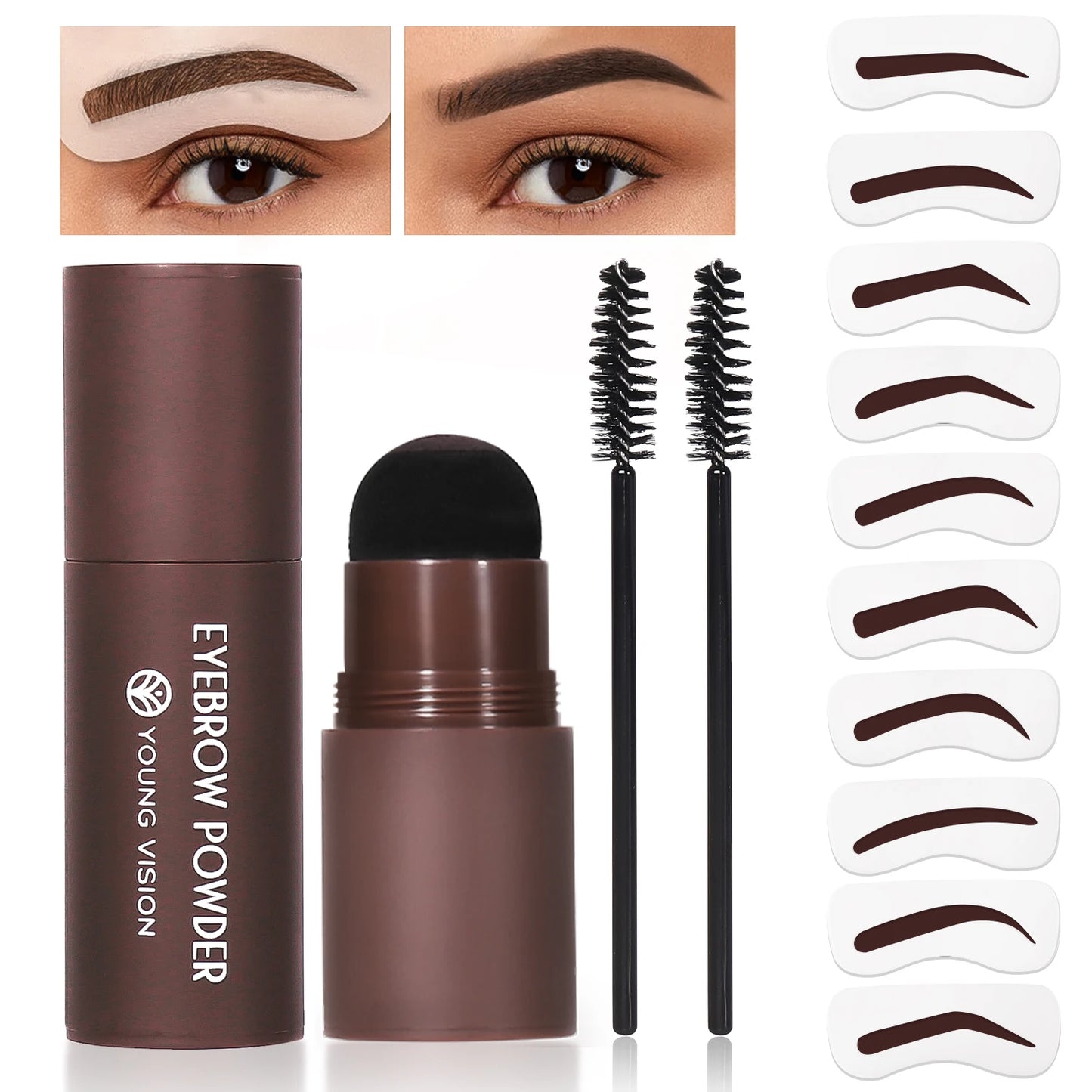 Eyebrow Stamp Waterproof Long Lasting Natural Brow Stamp Shaping Kit Shape Brow Stamp Contouring Stick Hairline