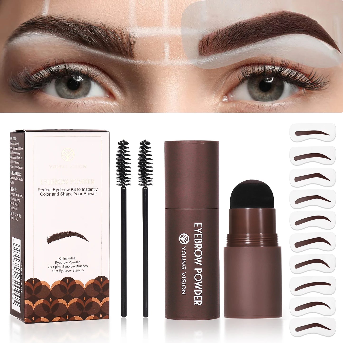 Eyebrow Stamp Waterproof Long Lasting Natural Brow Stamp Shaping Kit Shape Brow Stamp Contouring Stick Hairline